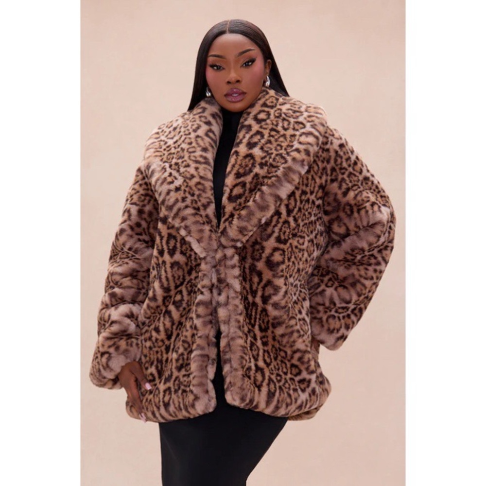 All I Want Is Diamonds Faux Fur Jacket - Leopard NWT - Picture 5 of 9